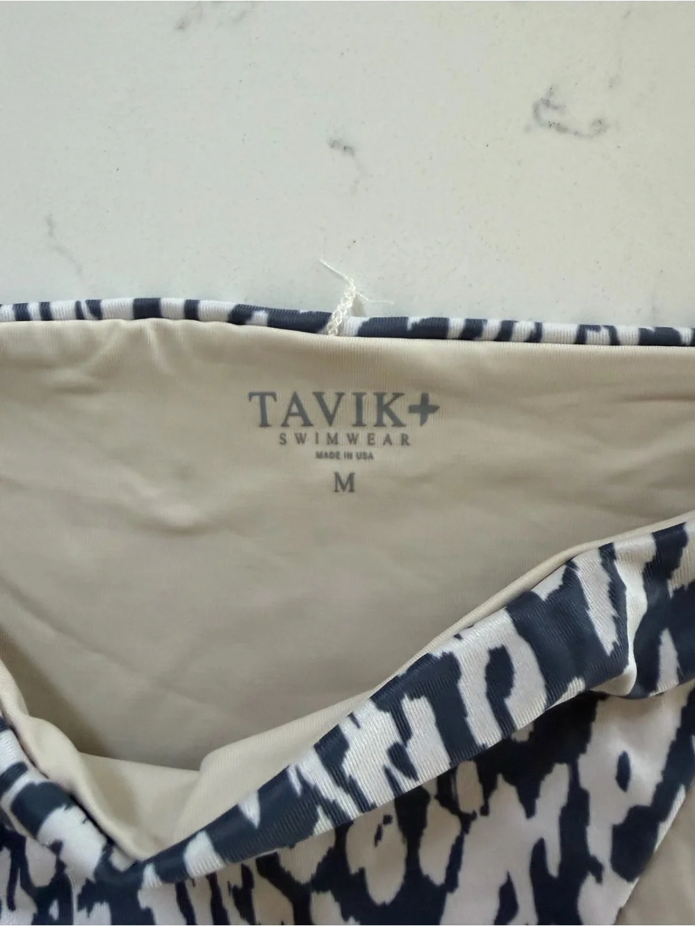 Tavik Navy and White Animal-Print Bikini Bottom